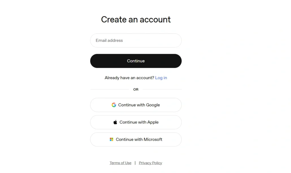 ChatGPT Ads Manager account setup screen.