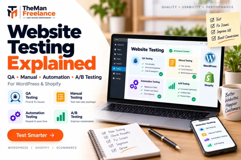 Website Testing Explained: QA, Manual Testing, Automation Testing & A/B Testing for WordPress and Shopify